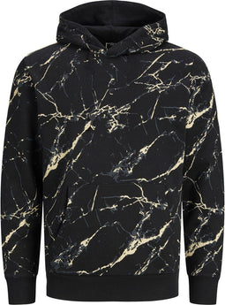 Jack & Jones - Hoodie - All over print met kangoeroezak - Zwart (maat 140)