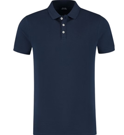 Boston Brothers Piqué Polo KM Print - Korte Mouw - Navy - Maat XL