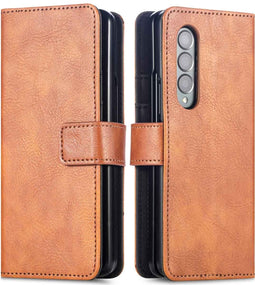 imoshion Hoesje Geschikt voor Samsung Galaxy Z Fold 4 Hoesje Met Pasjeshouder - imoshion Luxe Bookcase - Bruin