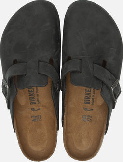 Birkenstock Boston - Unisex Clogs - Geolied nubuck - Zwart - Maat 41