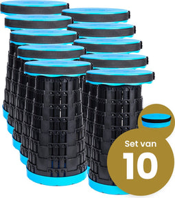 Opvouwbare kruk extra strong blauw per 10 - telescopische kruk - 250 kg - inklapbare kruk - draagbaar - kampeerstoel - opstapkrukje