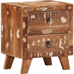 vidaXL - Nachtkastje - 40x32x46 - cm - massief - gerecycled - hout