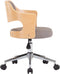 vidaXL - Eetkamerstoel - draaibaar - gebogen - hout - en - stof - taupe