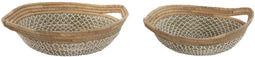 Middenstuk Home ESPRIT Wit Lichtbruin Natuurlijk Stads 51 x 45 x 13 cm (2 Stuks)