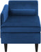 LUIRO - Chaise longue - Blauw - Rechterzijde - Fluweel