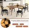 Gestoffeerde Houten Stoelen - Mid-Century Design met Rotan Rugleuning - Zwart (2 stuks)