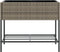 vidaXL - Plantenbak - met - schap - poly - rattan - grijs