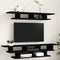 vidaXL - Tv-wandmeubelset - bewerkt - hout - zwart