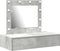 vidaXL - Wandplank - Make-uptafel - met - LED-verlichting - in - Betonnen - Grijs