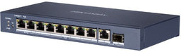 Hikvision 8 Port Gigabit Unmanaged POE Switch - 8x 1Gbps Ethernet - 6x PoE+ 110W - 1x SFP