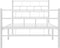 vidaXL - Bedframe - met - hoofd- - en - voeteneinde - metaal - wit - 100x190 - cm