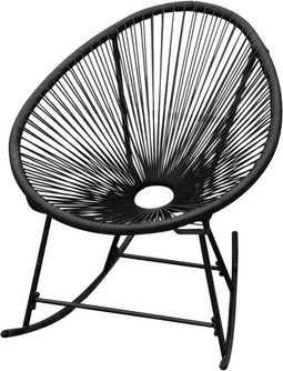 vidaXL - Tuinschommelstoel - poly - rattan - zwart