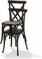 Crossback Stapelstoel massief hout, bruin - SET VAN 7