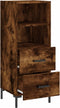 vidaXL - Dressoir - 34,5x34x90 - cm - bewerkt - hout - gerookt - eiken
