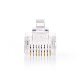 Nedis RJ45-Connector - RJ45 Pass Through - Solid UTP CAT5 - Recht - Verguld - 10 Stuks - PVC - Transparant - Doos