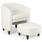Coast Fauteuil met Voetenbank - Gestoffeerd - Max. 150 kg - 78 x 75 x 87 cm - Wit