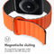 imoshion Siliconen magnetisch bandje - Geschikt voor Apple Watch 1, 2, 3, 4, 5, 6, 7, 8, 9, 10 (42 mm), SE - 38/40/41 mm - Oranje & Zwart - One Size