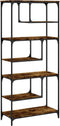 vidaXL - Boekenkast - 81x36x176 - cm - bewerkt - hout - gerookt - eikenkleurig