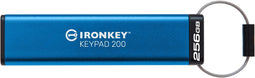 Kingston IronKey Keypad 200 - USB-stick 256GB - Hardwareversleuteling FIPS 140-3 niveau 3 - Blauw