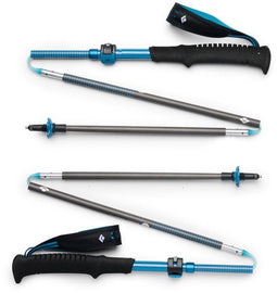 Black Diamond Distance Carbon FLZ Wandelstokken - 100% Carbon - Verstelbaar 125-140 cm - Ultralicht & Opvouwbaar - Z-Pole Technologie - Blauw