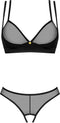 Obsessive - Nesari Tweedelige Kruisloze Set - Zwart | Sexy Lingerie | Lingerie Set | Erotische Lingerie | Lingerie