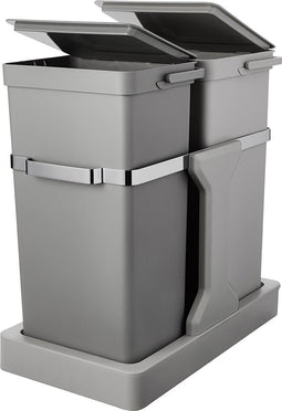 EKO - Deco Inbouwafvalemmer 15+20 liter - Plastic Stainless steel - grijs