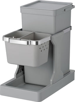 EKO - Deco Inbouwafvalemmer 20+4 liter - Plastic Stainless steel - grijs - Prullenbak