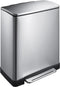 EKO - E-Cube pedaalemmer 50 liter - Stainless steel Plastic - mat RVS