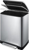 EKO - E-Cube pedaalemmer 50 liter - Stainless steel Plastic - mat RVS - Prullenbak