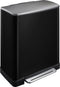 EKO - E-Cube pedaalemmer 50 liter - Stainless steel Plastic - zwart glanzend, mat RVS