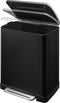 EKO - E-Cube pedaalemmer 50 liter - Stainless steel Plastic - zwart glanzend, mat RVS