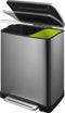 EKO - E-Cube recycling pedaalemmer 28+18 liter - Stainless steel Plastic - black steel - Prullenbak