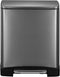 EKO - E-Cube recycling pedaalemmer 28+18 liter - Stainless steel Plastic - black steel - Prullenbak
