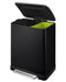 EKO - E-Cube recycling pedaalemmer 28+18 liter - Stainless steel Plastic - zwart glanzend, mat RVS - Prullenbak