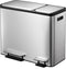 EKO - EcoCasa Recycler pedaalemmer 15+15+15 liter - Stainless steel Plastic - mat RVS
