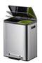 EKO - EcoCasa Recycler pedaalemmer 15+15 liter - Stainless steel Plastic - mat RVS