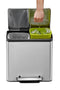 EKO - EcoCasa Recycler pedaalemmer 15+15 liter - Stainless steel Plastic - mat RVS