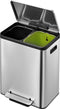 EKO - EcoCasa Recycler pedaalemmer 15+15 liter - Stainless steel Plastic - mat RVS