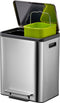 EKO - EcoCasa Recycler pedaalemmer 15+15 liter - Stainless steel Plastic - mat RVS