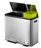 EKO - EcoCasa Recycler pedaalemmer 30+15 liter - Stainless steel Plastic - mat RVS