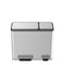 EKO - EcoCasa Recycler pedaalemmer 30+15 liter - Stainless steel Plastic - mat RVS