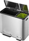 EKO - EcoCasa Recycler pedaalemmer 30+15 liter - Stainless steel Plastic - mat RVS
