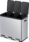 EKO - Essential 1 Recycler pedaalemmer 20+20+20 liter - Stainless Steel Plastic - mat RVS