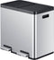 EKO - Essential 1 Recycler pedaalemmer 22+22 liter - Stainless Steel Plastic - mat RVS