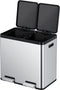 EKO - Essential 1 Recycler pedaalemmer 22+22 liter - Stainless Steel Plastic - mat RVS