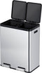 EKO - Essential 1 Recycler pedaalemmer 30+30 liter - Stainless Steel Plastic - mat RVS