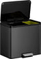 EKO - Essential 2 Recycler pedaalemmer 20+9 ltr, EKO - Steel Polypropylene - zwart