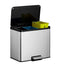 EKO - Essential 2 Recycler pedaalemmer 9+9+9 ltr, EKO - Stainless steel Polypropylene - mat RVS