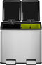 EKO - Essential splitted Recycler pedaalemmer 10+10 liter - Stainless steel - mat RVS