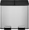 EKO - Essential splitted Recycler pedaalemmer 10+10 liter - Stainless steel - mat RVS